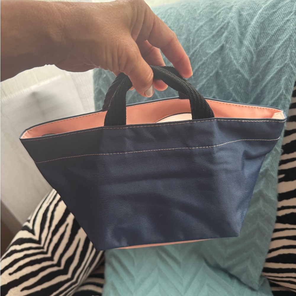 Herve Chapelier Blue and Pink Nylon Boat Mini Tote Bag for Everyday Use - Picture 2 of 8
